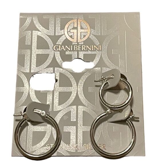 NWT GIANI BERNINI 2-Pc. Set Small Hoop Earrings in Sterling Silver - Picture 1 of 2